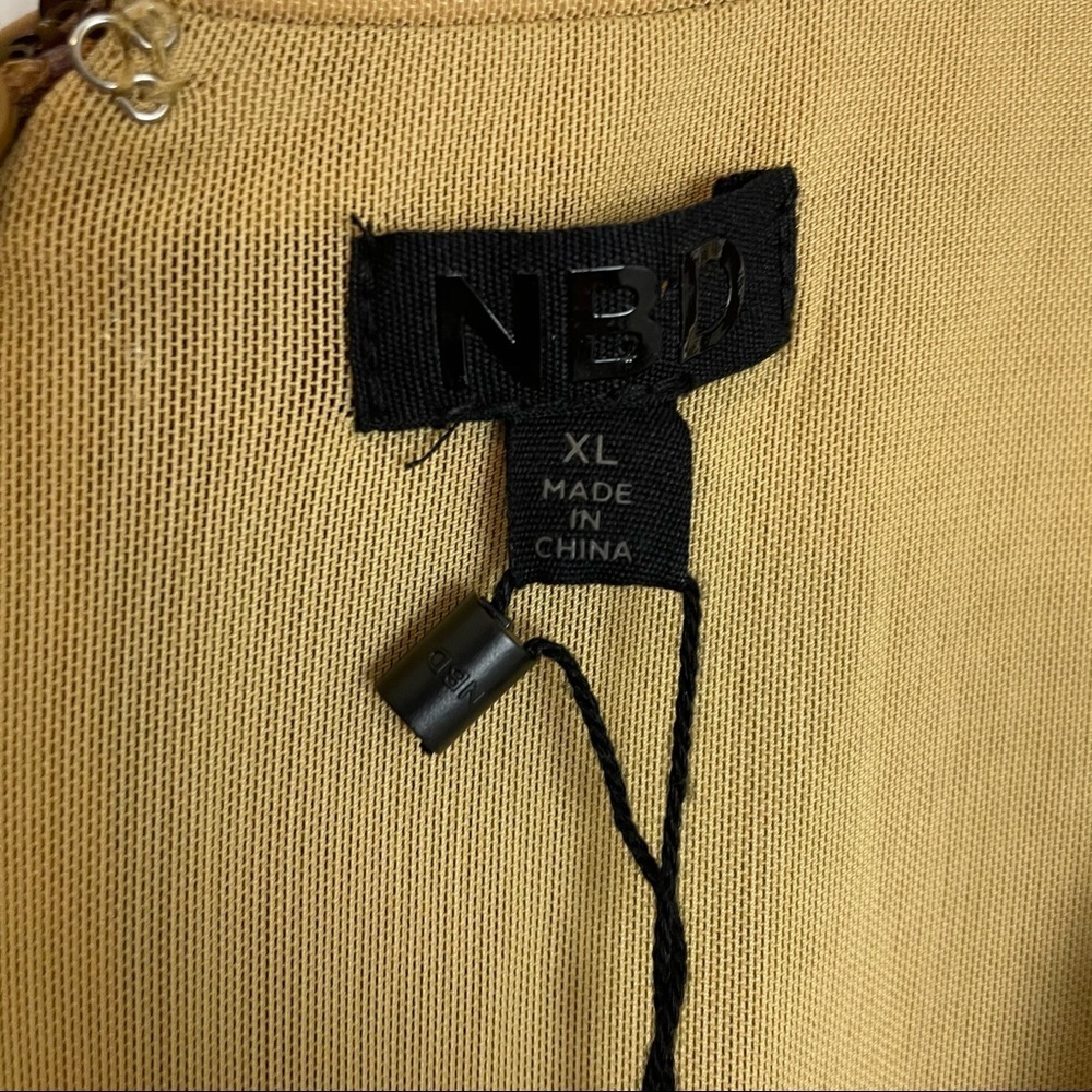 NBD revolve Dinara Mini Dress Gold metallic Sequin Cocktail Party NEW Size XL - Picture 4 of 8